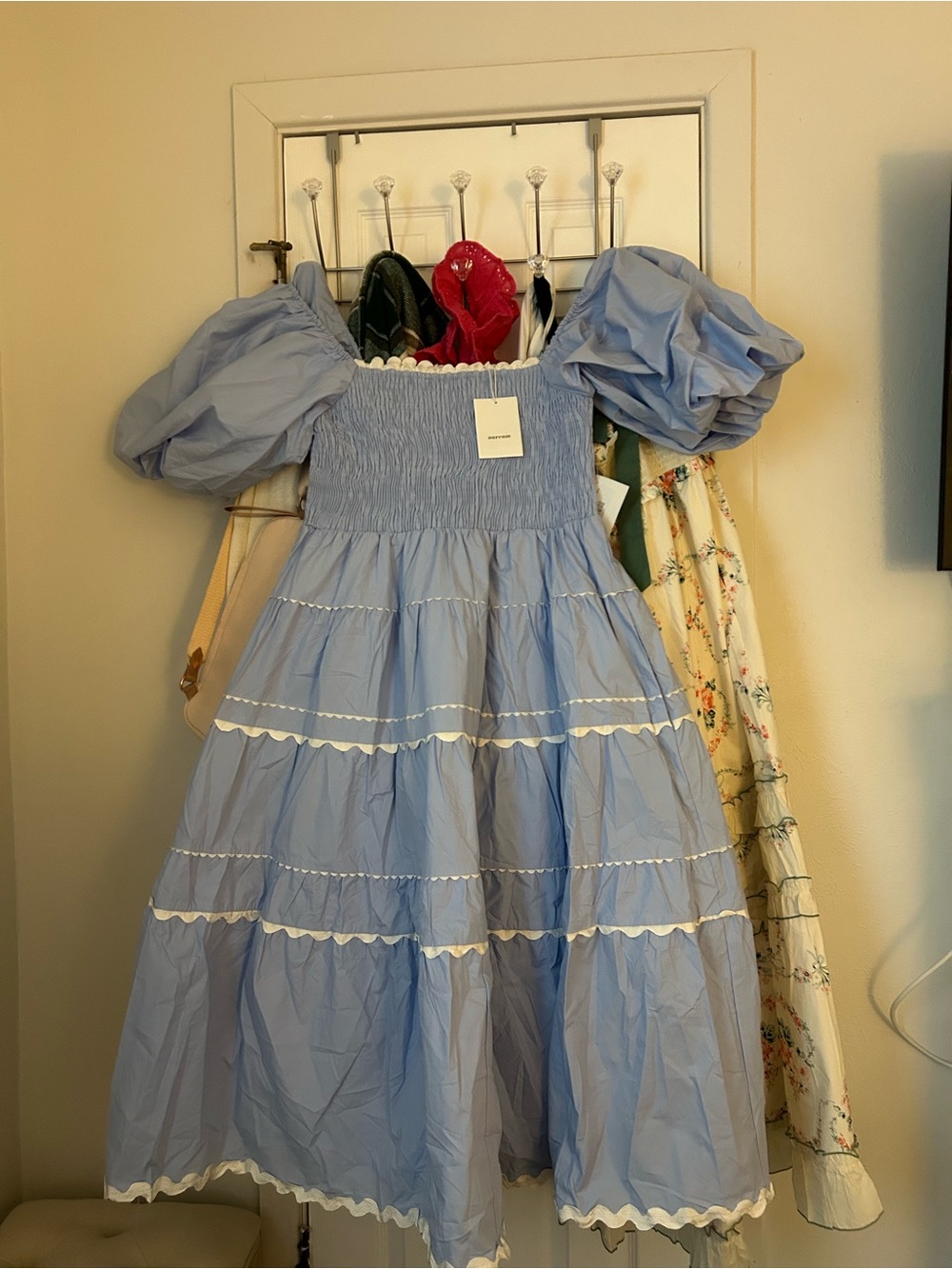 Light Blue Puff women Dress